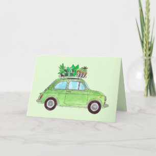 Green Retro Fiat 500 Topolino Card