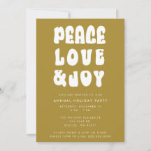 Green Retro Groovy Peace Love Joy Holiday