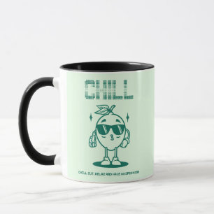 Green Retro Lemon “Chill” Design Mug