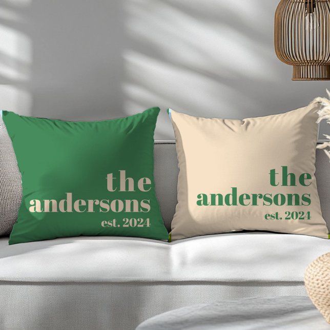 Green Retro modern minimalist Cushion (Creator Uploaded)