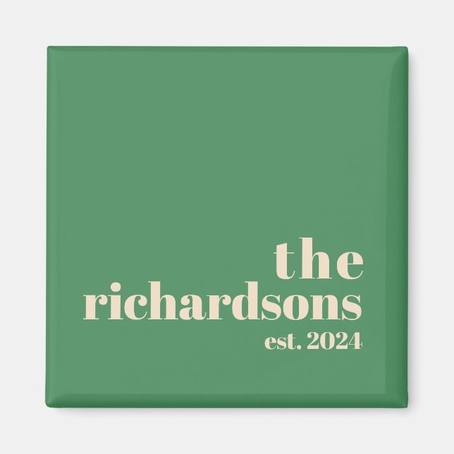 Green Retro modern minimalist Magnet (Front)