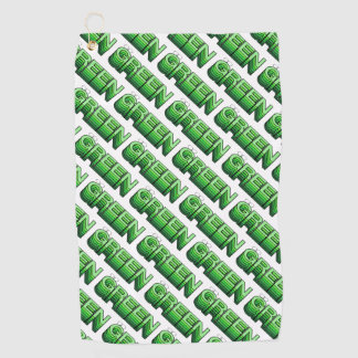 Green Retro Modern Reuse Recycle Eco Friendly Golf Towel