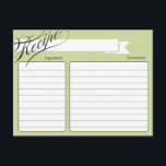 Green Retro Recipe Card<br><div class="desc">Start the bride off right with a collection of recipes from all her shower guests. Include this recipe card in the bridal shower invitation.</div>