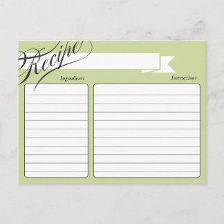 Green Retro Recipe Card
