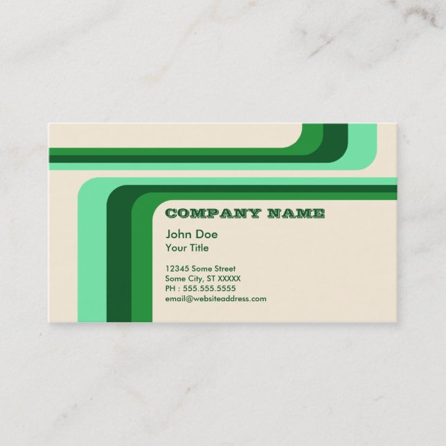 green retro stripes : v.2 : business card (Front)