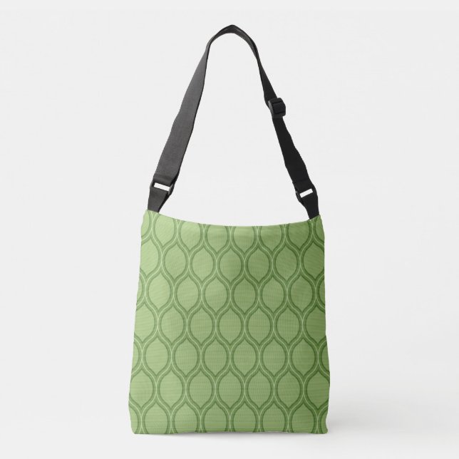 Green retro trellis crossbody bag (Front)