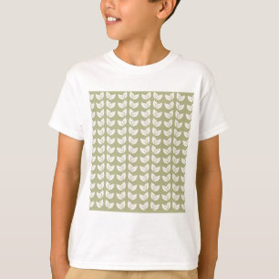 Green Retro Vintage Y2K Leaf Pattern T-Shirt