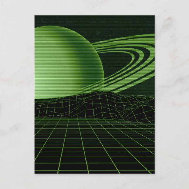 Green Retrowave Postcard (Front)