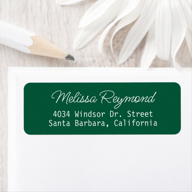 Green Return Address Label with Name (Insitu)