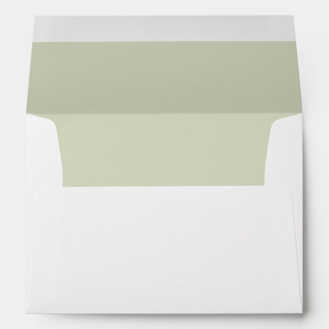 Green Return Address Wedding Invitation Envelope (Back (Bottom))