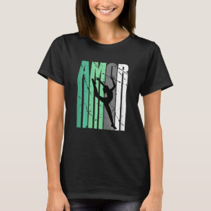 Green Rhythmic Gymnastics Distressed Amor Inspirat T-Shirt