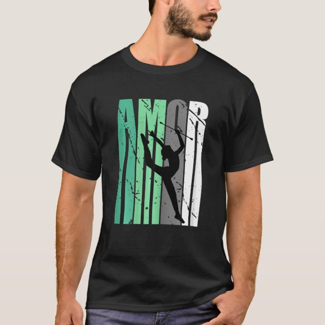 Green Rhythmic Gymnastics Distressed Amor Inspirat T-Shirt (Front)