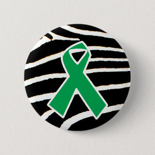 Green Ribbon 6 Cm Round Badge