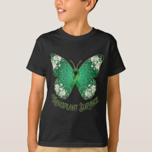 Green Ribbon Butterfly Mandala Transplant Survivor T-Shirt