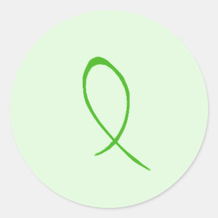 Green Ribbon Classic Round Sticker