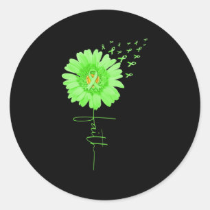 Green Ribbon Daisy Faith Mental Health Awareness M Classic Round Sticker