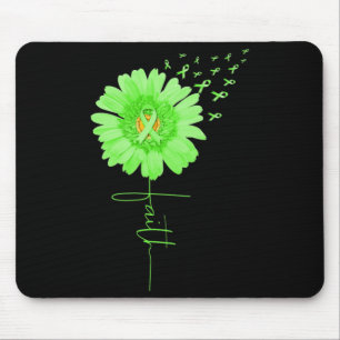 Green Ribbon Daisy Faith Mental Health Awareness M Mouse Mat