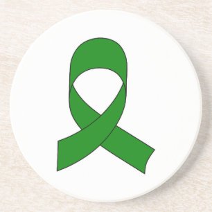 Green Ribbon Drawing Coaster