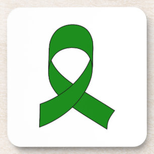 Green Ribbon Drawing Coaster