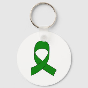 Green Ribbon Drawing Key Ring
