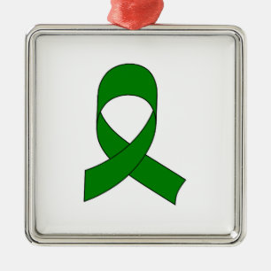 Green Ribbon Drawing Metal Tree Decoration