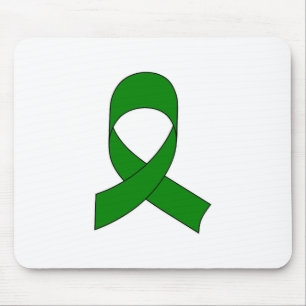 Green Ribbon Drawing Mouse Mat