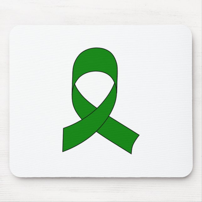 Green Ribbon Drawing Mouse Mat (Front)
