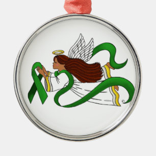"Green Ribbon" Ethnic Angel Metal Tree Decoration