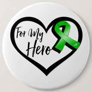 Green Ribbon For My Hero 6 Cm Round Badge