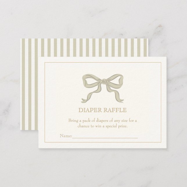 Green Ribbon Gender neutral Diaper raffle Enclosure Card (Creator Uploaded)