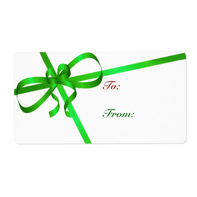 Green Ribbon Gift Tags (Front)