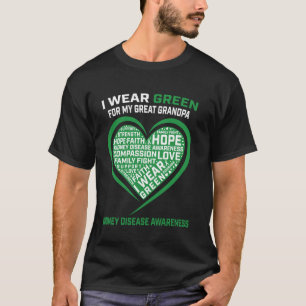 Green Ribbon Great Grandpa Kidney Disease Awarenes T-Shirt
