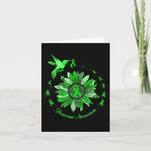 Green Ribbon Leopard Sunflower Glaucoma Awareness  Card