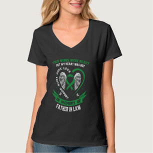 Green Ribbon Loss of Father In Law Kidney Disease T-Shirt