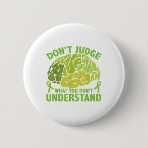 Green Ribbon Mental Health Awareness  6 Cm Round Badge