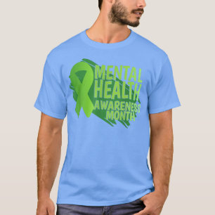 Green Ribbon Mental Health Awareness Month May Men T-Shirt