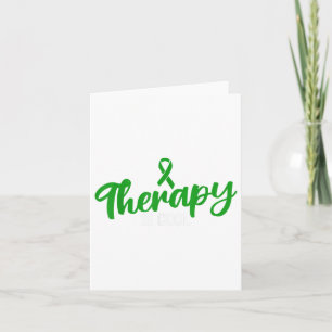 Green Ribbon Mental Health Awareness Therapy Is Co Card