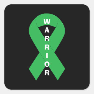 Green Ribbon Mental Health Awareness Warrior Square Sticker
