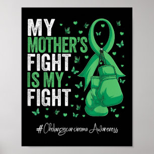 Green Ribbon Mother Cholangiocarcinoma Awareness  Poster