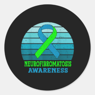 Green Ribbon Nf1 Neurofibromatosis Awareness Classic Round Sticker