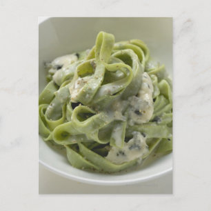 Green ribbon pasta with Gorgonzola sauce Postcard