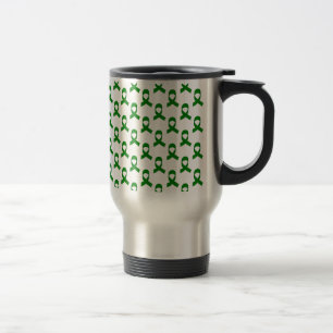 Green Ribbon Pattern Travel Mug
