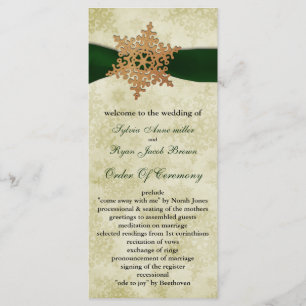 Green ribbon , rustic snowflake programme