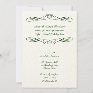 Green ribbon script corporate formal gala event invitation