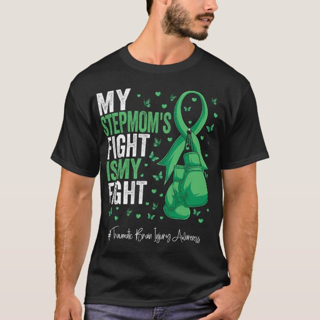 Green Ribbon Stepmother Traumatic Brain Injury Awa T-Shirt (Front)
