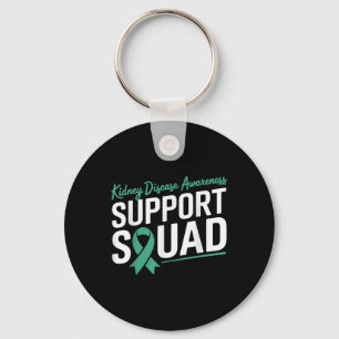 Green Ribbon Support Squad For Kidney Disease Awar Key Ring