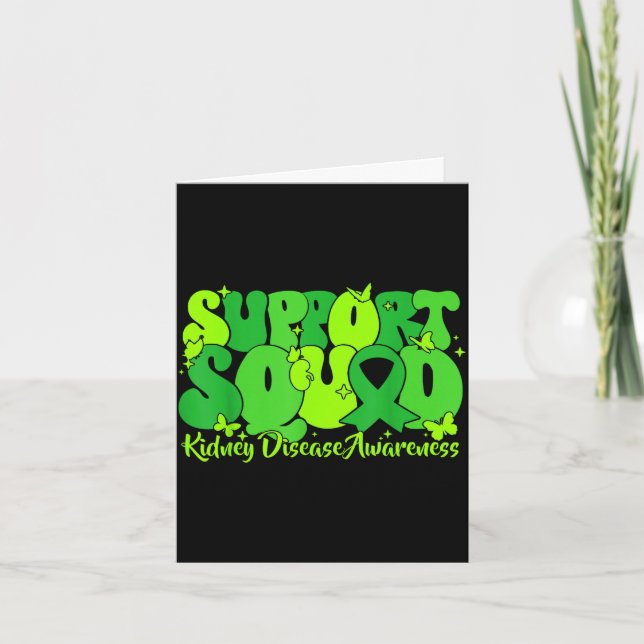 Green ribbon support squad kidney disease awarenes card (Front)
