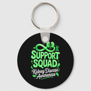 Green ribbon support squad kidney disease awarenes key ring