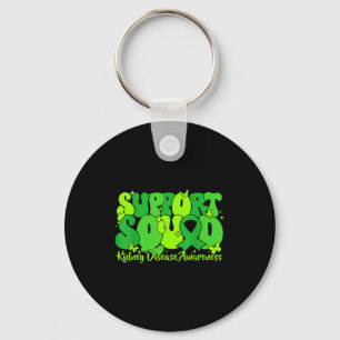 Green ribbon support squad kidney disease awarenes key ring
