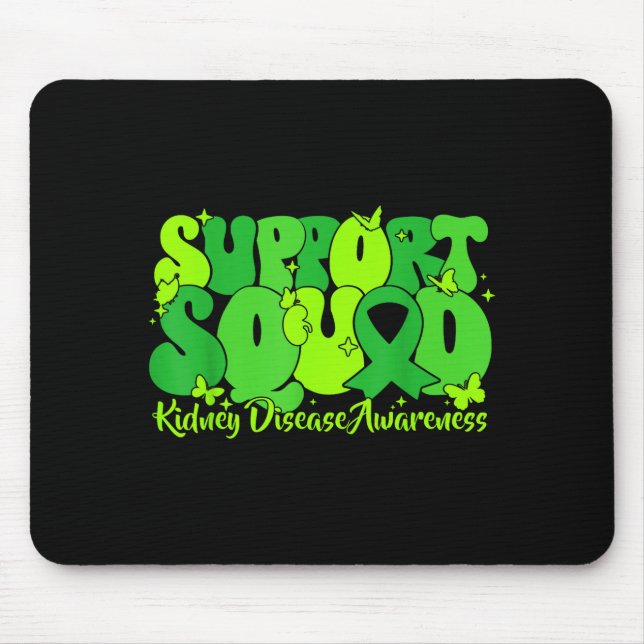 Green ribbon support squad kidney disease awarenes mouse mat (Front)